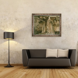 Tablou inramat - Dante Gabriel Charles Rossetti - Sir Lancelot in Camera Reginei, 60 x 80 cm - Img 2