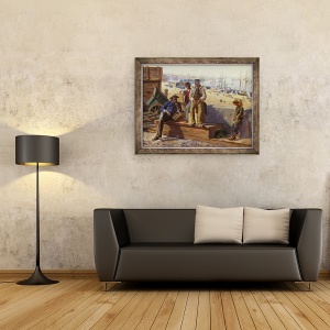 Tablou inramat - David Norslup - Negro Boys pe chei, 60 x 80 cm - Img 2
