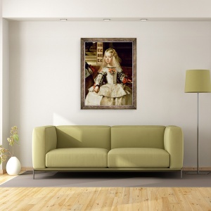 Tablou inramat - Diego Rodriguez de Silva y Velazquez - Familia lui Filip al IV-lea, detaliu I, 70 x 90 cm - Img 2