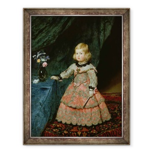 Tablou inramat - Diego Rodriguez de Silva y Velazquez - Infanta Margarita Teresa din Spania intr-o rochie rosie, 60 x 80 cm