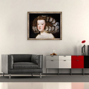 Tablou inramat - Diego Rodriguez de Silva y Velazquez - Maria Teresa, Infanta Spaniei, 50 x 60 cm - Img 2