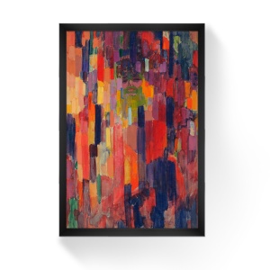 Tablou Inramat - Doamna Kupka printre Verticale, František Kupka, Rama Neagra, 60 x 90 cm