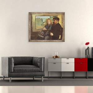Tablou inramat - Edgar Degas - Henri Rouart si fiica sa Helene, 50 x 60 cm - Img 2