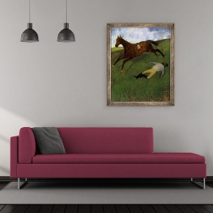 Tablou inramat - Edgar Degas - Jockey ranit, 50 x 60 cm - Img 2