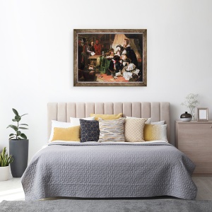Tablou inramat - Edward Matthew Ward - Ultima despartire a Marie-Antoinette si a Fiului ei, 70 x 90 cm - Img 3