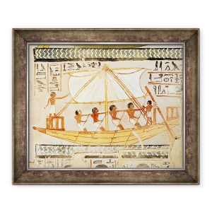 Tablou inramat - Egyptian 18th Dynasty - Barci de pe Nil, de la mormantul lui Sennefer, 50 x 60 cm