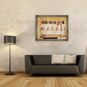 Tablou inramat - Egyptian 18th Dynasty - Cortege tragand catafalca regelui, 60 x 80 cm - Img 2