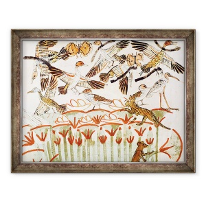 Tablou inramat - Egyptian 18th Dynasty - Pescuitul si pasarile in mlastini, detaliile pasarilor, de la Capela Mormantului din Menna, 60 x 80 cm