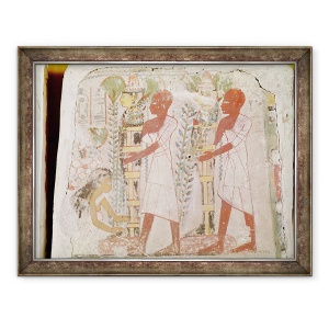 Tablou inramat - Egyptian 18th Dynasty - Pregatirea a doua mumii pentru ceremonia de purificare, din mormantul lui Merymaat, 60 x 80 cm