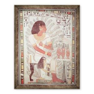 Tablou inramat - Egyptian 18th Dynasty - Sennefer s-a asezat impreuna cu sotia sa, Meryt, din mormantul lui Sennefer., 70 x 90 cm