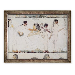 Tablou inramat - Egyptian 18th Dynasty - Toaleta Nobilelor, din mormantul lui Rekhmire, vizirul lui Tuthmosis III si Amenhotep II, 70 x 90 cm