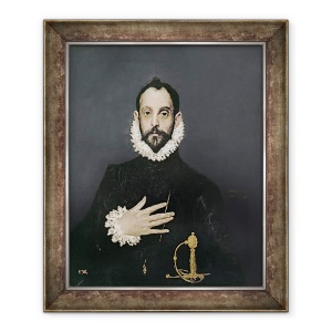 Tablou inramat - El Greco - Domnul cu mana pe piept, 70 x 85 cm