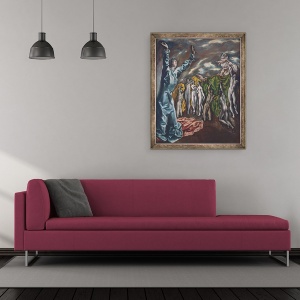 Tablou inramat - El Greco - Viziunea Sfantului Ioan, 50 x 60 cm - Img 2