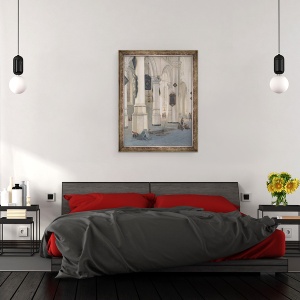 Tablou inramat - Emanuel de Witte - Interiorul bisericii, 70 x 90 cm - Img 3