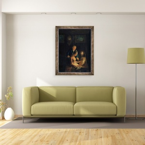 Tablou inramat - Emanuel Handmann - Lectia de muzica, 60 x 80 cm - Img 2