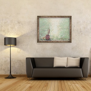 Tablou inramat - Emile Bernard - Douarnenez, Reflectii pe mare, 70 x 90 cm - Img 2