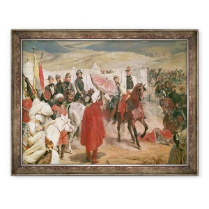 Tablou inramat - Emile Jean Horace Vernet - Maresalul Thomas Bugeaud 1784-1849 si colonelul Joseph Vantini Yousouf 1808-66 in timpul cuceririi Algeriei, 70 x 90 cm