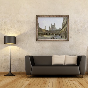 Tablou inramat - Emmanuel Lansyer - Manastirea din Mont Saint-Michel, 60 x 80 cm - Img 2