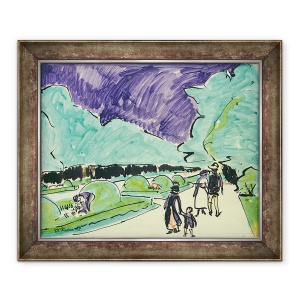 Tablou inramat - Ernst Ludwig Kirchner - Intrarea intr-o gradina mare din Dresda, 70 x 85 cm