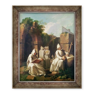 Tablou inramat - Etienne Jeaurat - Calugarii Cartuzieni in meditatie, 70 x 85 cm