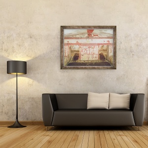 Tablou inramat - Etruscan - Ahile il ambuscada pe Troilus, din mormantul taurilor, 70 x 90 cm - Img 2