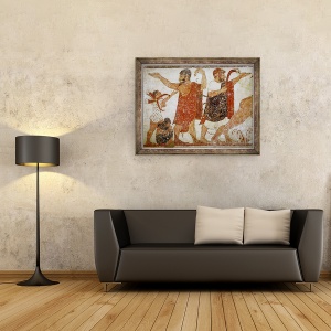 Tablou inramat - Etruscan - Doi oameni, din Mormantul Augurilor, 60 x 80 cm - Img 2