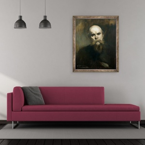 Tablou inramat - Eugene Carriere - Portretul lui Paul Verlaine 1844-96 1890, 50 x 60 cm - Img 2