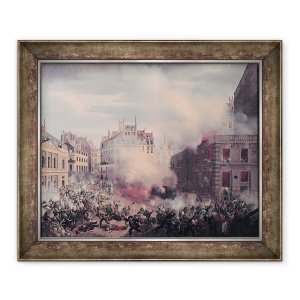 Tablou inramat - Eugene Hagnauer - Arderea Chateau dEau la Palais-Royal, 50 x 60 cm