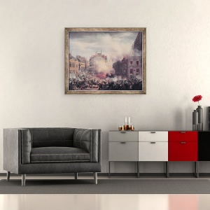 Tablou inramat - Eugene Hagnauer - Arderea Chateau dEau la Palais-Royal, 50 x 60 cm - Img 2
