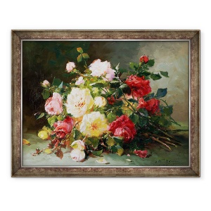 Tablou inramat - Eugene Henri Cauchois - Buchet de Trandafiri, 70 x 90 cm