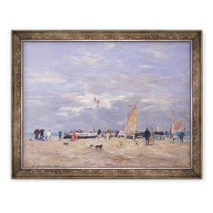 Tablou inramat - Eugene Louis Boudin - Jetty la Deauville, 70 x 90 cm