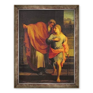 Tablou inramat - Eustache Le Sueur - Iacov il trimite pe Fiul sau, Iosif, 60 x 80 cm
