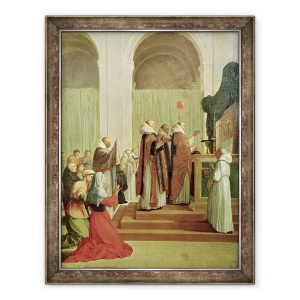 Tablou inramat - Eustache Le Sueur - Liturghia Sfantului Martin de Tours, 60 x 80 cm