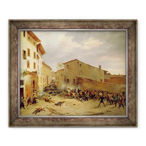 Tablou inramat - Faustino Joli - Batalia de 31 martie 1849 in Via delle Consolazioni din Brescia, 70 x 85 cm
