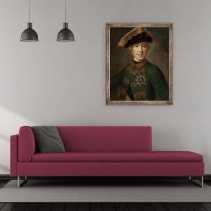 Tablou inramat - Fedor Stepanovich Rokotov - Portretul tarului Petru III 1728-62, 50 x 60 cm - Img 2