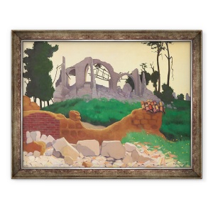 Tablou inramat - Felix Edouard Vallotton - Biserica din Souain, 70 x 90 cm