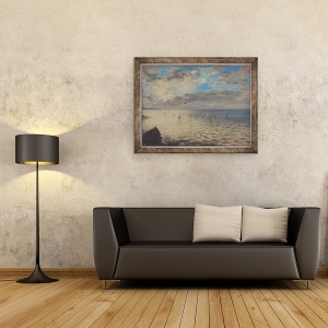 Tablou inramat - Ferdinand Victor Eugene Delacroix - Mare vazuta de la inaltimile Dieppe, 60 x 80 cm - Img 2
