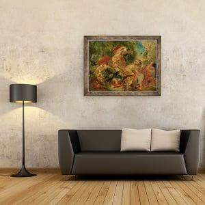 Tablou inramat - Ferdinand Victor Eugene Delacroix - Studiu pentru Vanatoarea de Lei, 60 x 80 cm - Img 2