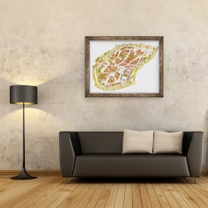 Tablou inramat - Fernando Aznar Cenamor - Carcassonne, 60 x 80 cm - Img 2