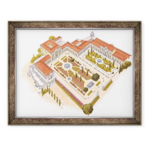Tablou inramat - Fernando Aznar Cenamor - Palatul National Queluz. Lisboa, 60 x 80 cm