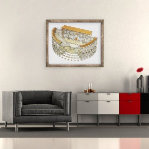 Tablou inramat - Fernando Aznar Cenamor - Teatrul Roman, 50 x 60 cm - Img 2