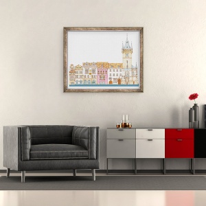 Tablou inramat - Fernando Aznar Cenamor - Vechea Primarie. Praga, 50 x 60 cm - Img 2