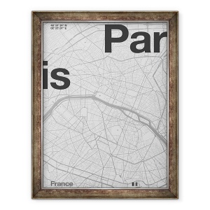 Tablou inramat - Florent Bodart - Harta Minimal Paris, 60 x 80 cm