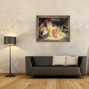 Tablou inramat - Francis Wheatley - in afara usii cabanei, 60 x 80 cm - Img 2