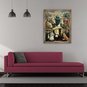 Tablou inramat - Francisco de Zurbaran - Apoteoza Sfantului Toma Aquinas, 50 x 60 cm - Img 2