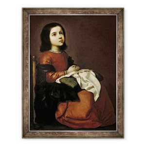 Tablou inramat - Francisco de Zurbaran - Copilaria Fecioarei, 70 x 90 cm