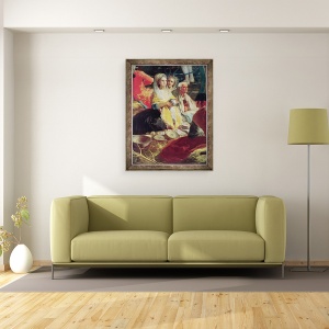 Tablou inramat - Francisco Jose de Goya y Lucientes - Doamnele cumpara ceramica la un stand din Madrid, 60 x 80 cm - Img 2
