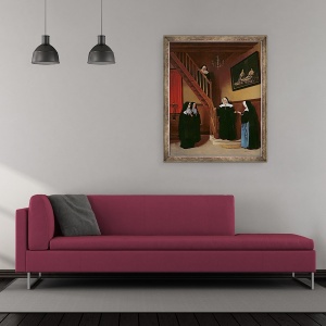 Tablou inramat - Francois Bonvin - Scrisoarea de recomandare, 50 x 60 cm - Img 2