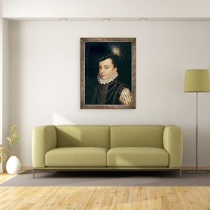 Tablou inramat - Francois Clouet - Portretul lui Francois Hercule de France 1554-84 Duc dAlencon, 60 x 80 cm - Img 2