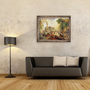 Tablou inramat - Francois Gabriel Guillaume Lepaulle - Tentativa de asasinat asupra regelui Ludovic Filip 1773-1850 de Giuseppe Fieschi 1790-1836 Boulevard du Temple, 60 x 80 cm - Img 2